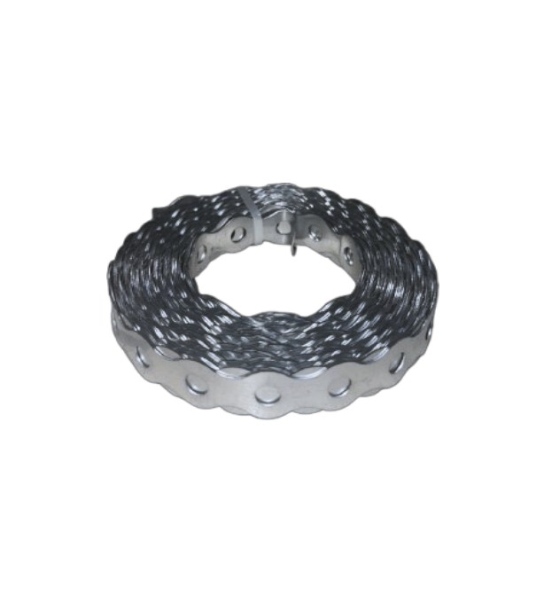 Bandă perforată metalică 17 mm × 0,6 mm × 10 m cu margine curbată