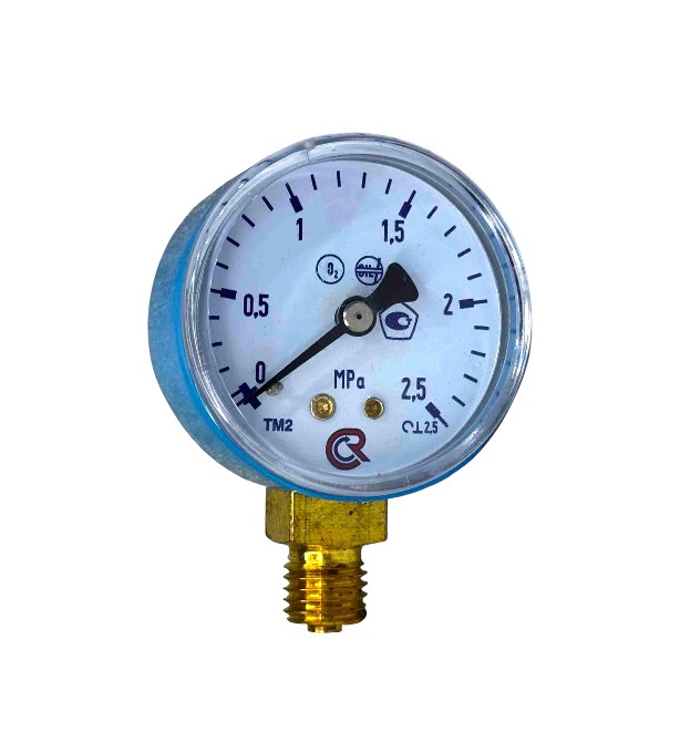 Manometru pentru oxigen PG62 – 2,5 MPa (25 bar)