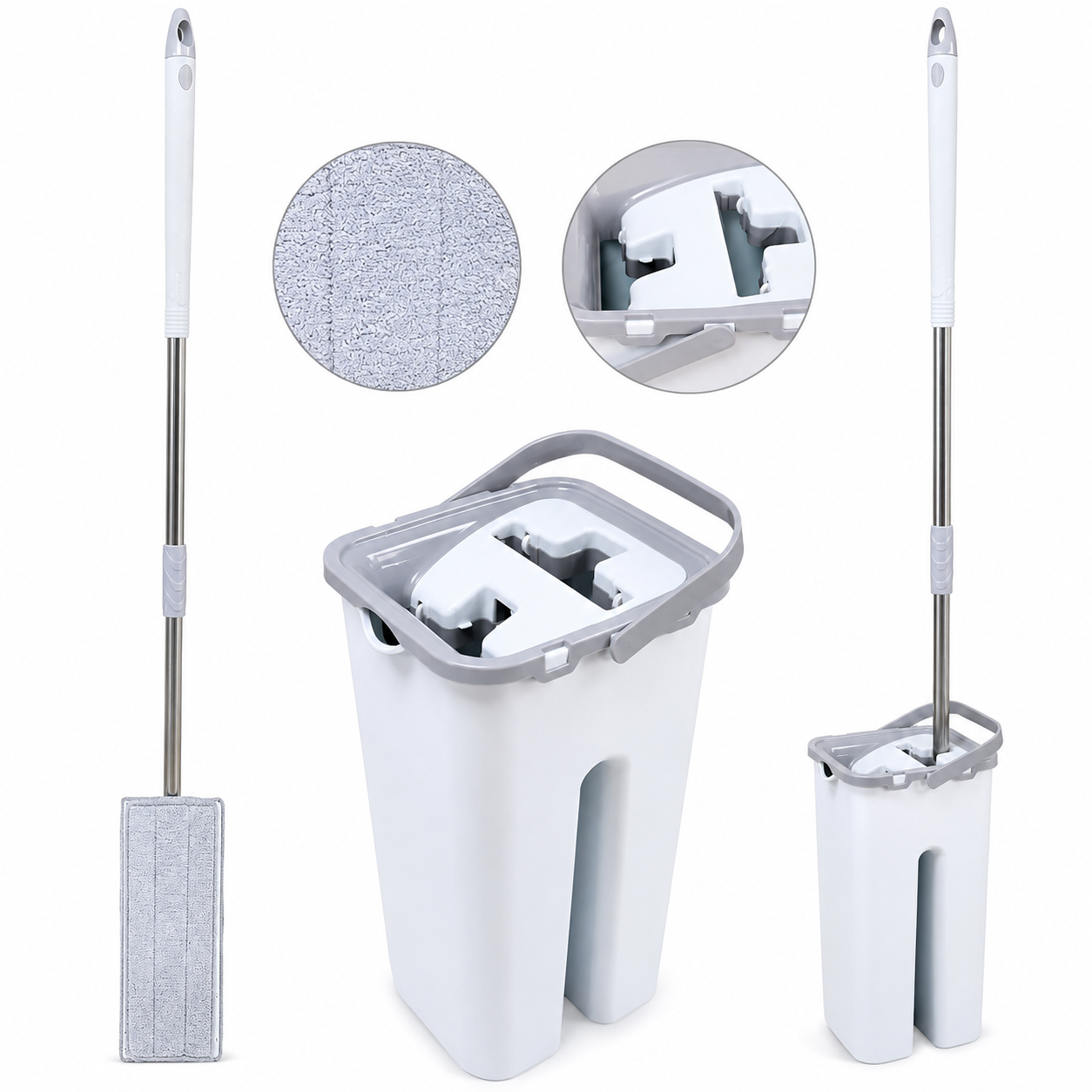 Set mop plat cu găleată 9 L Zambak ZP300 pentru curățarea pardoselilor