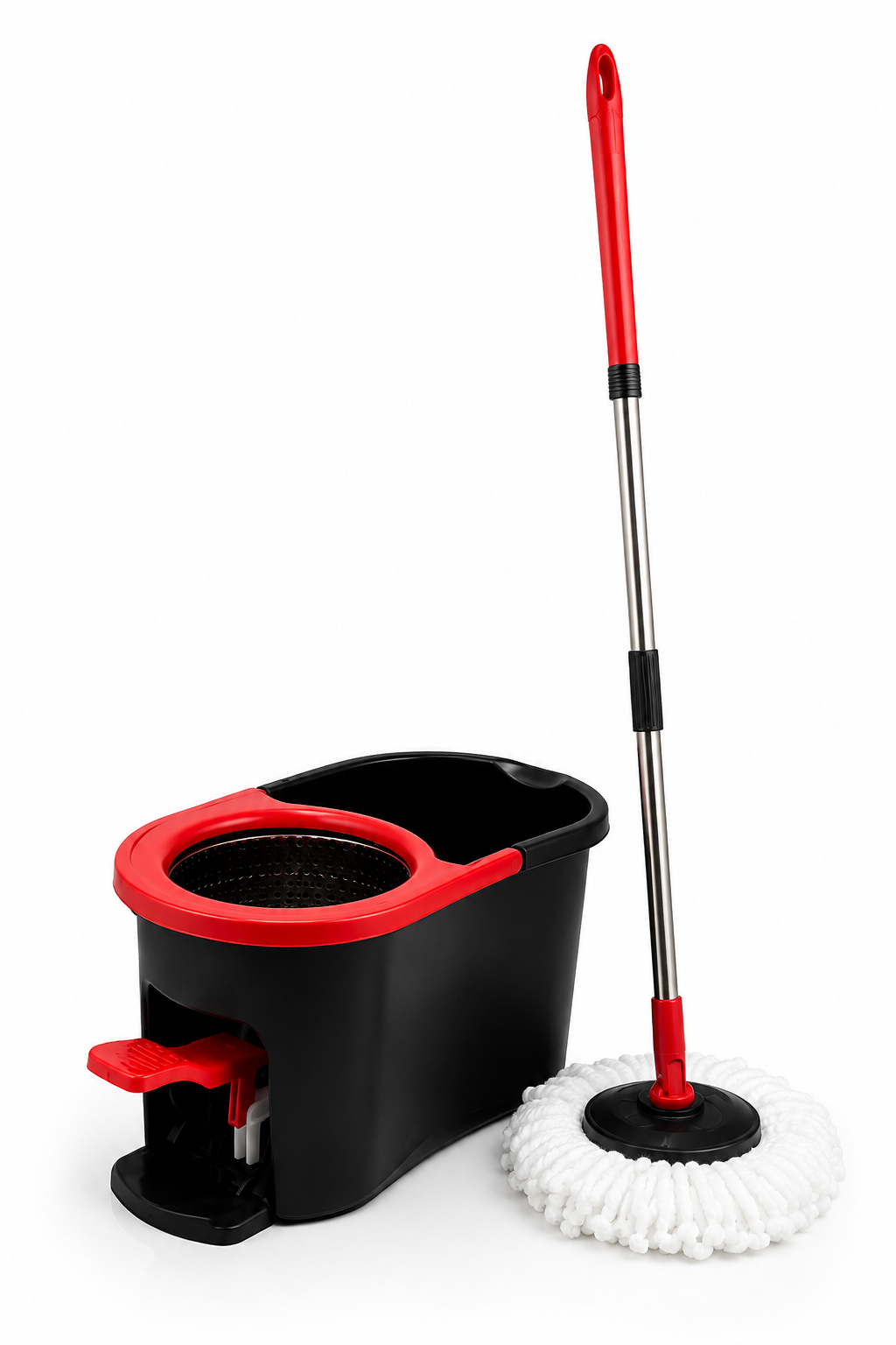 Set mop rotativ cu pedală Zambak ZP355, găleată 14 L și mop din microfibră